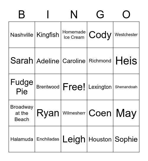 Carpenters! Bingo Card
