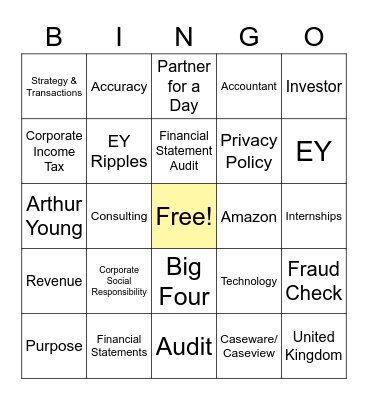 E&Y Bingo Card