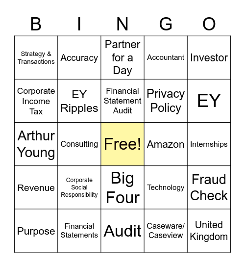 E&Y Bingo Card