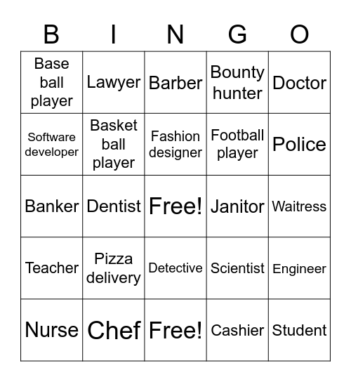 Career Bingo Card