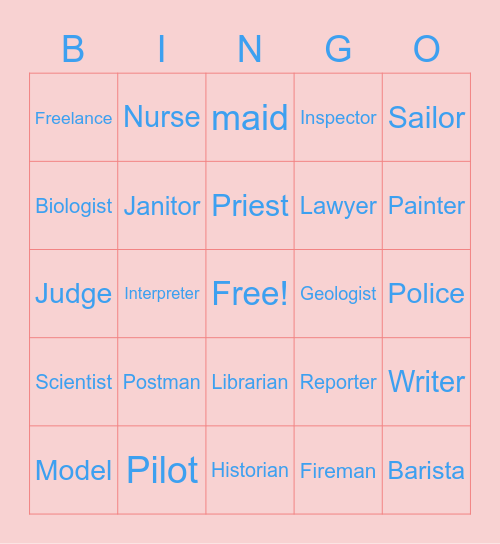 career Bingo Card