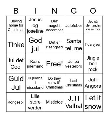 julemusik Bingo Card