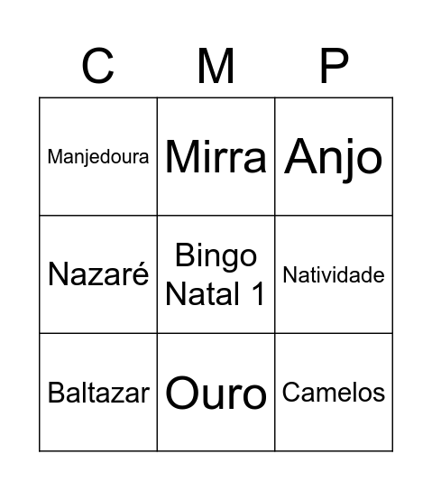 Bingo Natal - Parte 1 Bingo Card