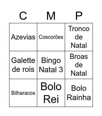 Bingo Natal - Parte 3 Bingo Card