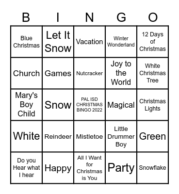 CHRISTMAS PARTY 2022 Bingo Card