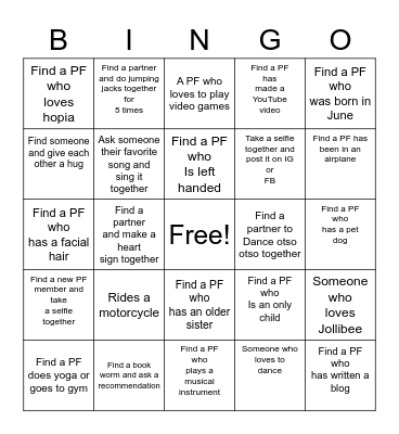 Human Bingo Card