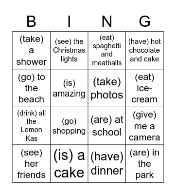 Practising the past Bingo Card