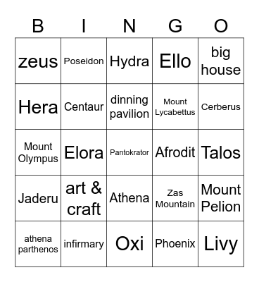 aku Bingo Card