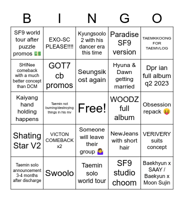 Sacchingo 2023 Predic(clown)tions Bingo Card