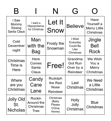 Holiday BINGO 2 Bingo Card