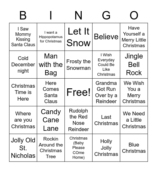 Holiday BINGO 2 Bingo Card