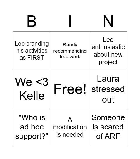 FIRST Bingo Card