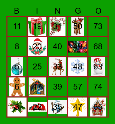 CHRISTMAS BINGO Card