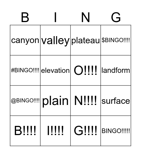 Unit 3 vocabulary bingo 3 Bingo Card