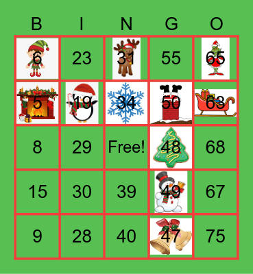 Christmas Bingo Card