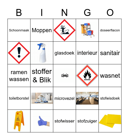 Schoonmaak Bingo Card