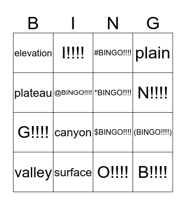 unit 2 vocabulary bingo 3 Bingo Card