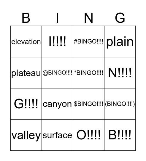unit 2 vocabulary bingo 3 Bingo Card