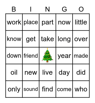 Most Common Words 11 Bingo Card