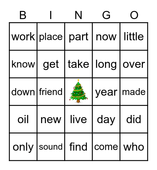 Most Common Words 11 Bingo Card