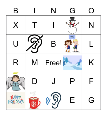 ASL 1 Holiday BINGO Card