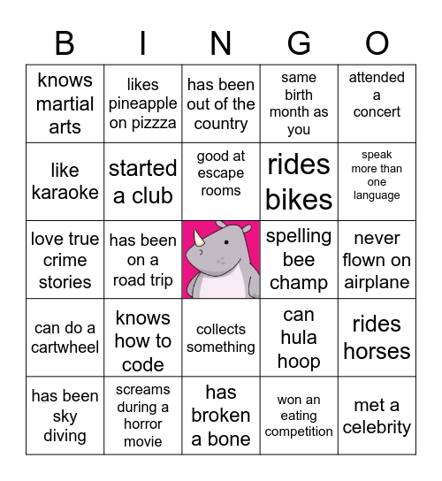 Ice Breaker Bingo Card