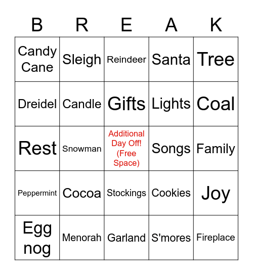 DevComm Holiday Bingo Card