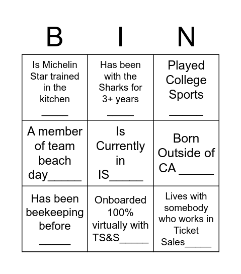 Bingo Card