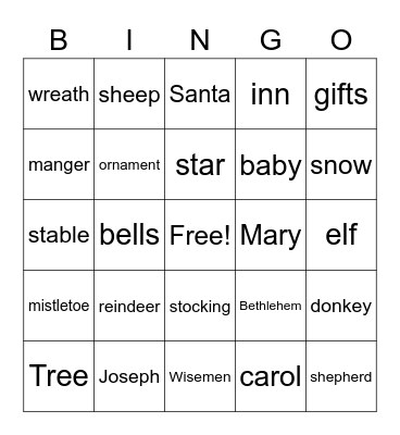 Christmas Bingo Card