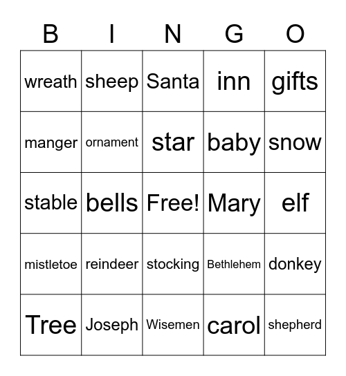 Christmas Bingo Card
