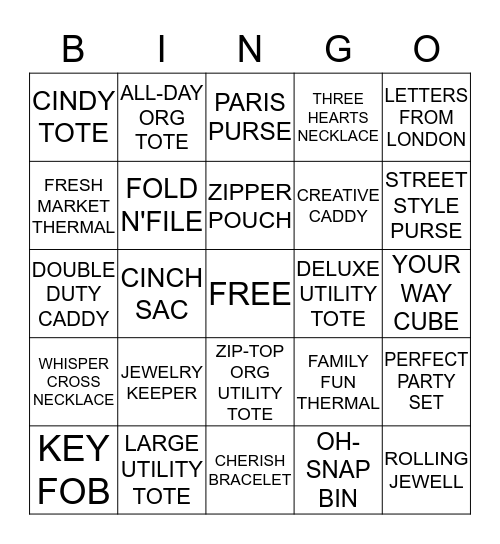 THIRTY-ONE GIFTS CrAzY Bingo!! Bingo Card