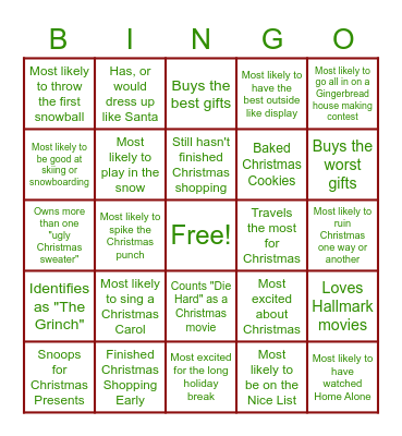 Christmas Bingo [AMH Marketing] Bingo Card