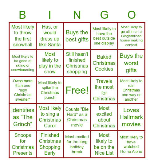 Christmas Bingo [AMH Marketing] Bingo Card
