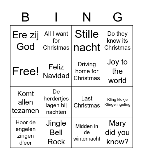 Kerst Bingo De Mirt 2022 Bingo Card