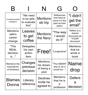 Ethan Bingo Card