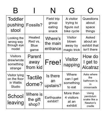 Floor Bingo Card