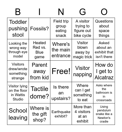 Floor Bingo Card