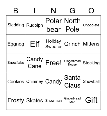 Holiday Bingo Card
