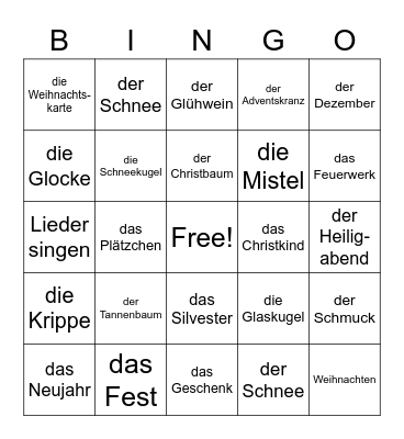 Weihnachtsbingo Card