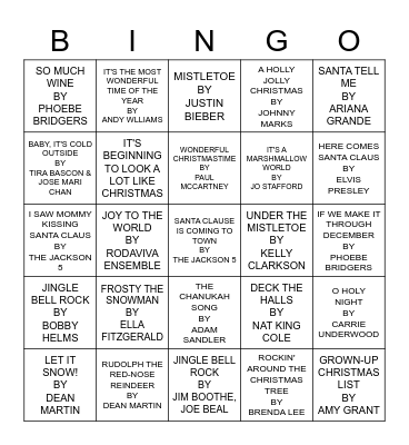 HOLIDAY EXTRAVAGANZA Bingo Card
