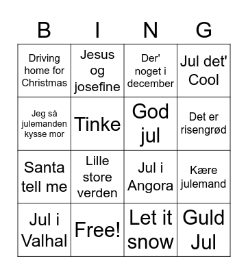 julemusik Bingo Card