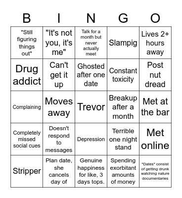 Cj's dating exploits Bingo Card