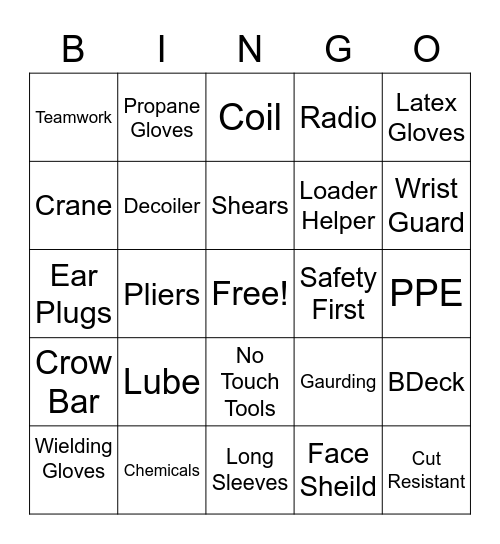 Verco Deck Bingo Card