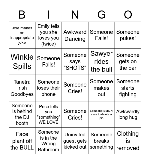 Leo Christmas Party Bingo Card