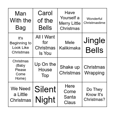 Merry Christmas II Bingo Card