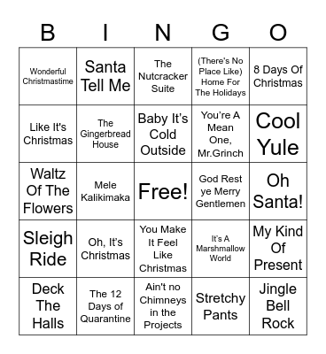 Holiday Bingo Card