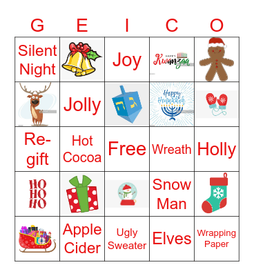 Winter Celebration Bingo Card