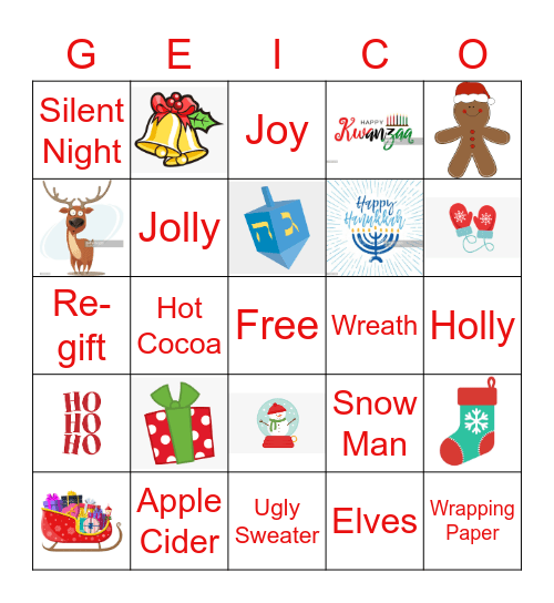 Winter Celebration Bingo Card