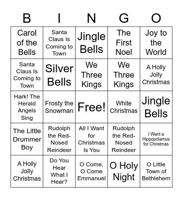 Christmas Bingo Card