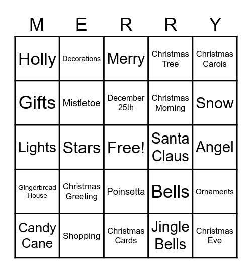 Christmas Bingo Card